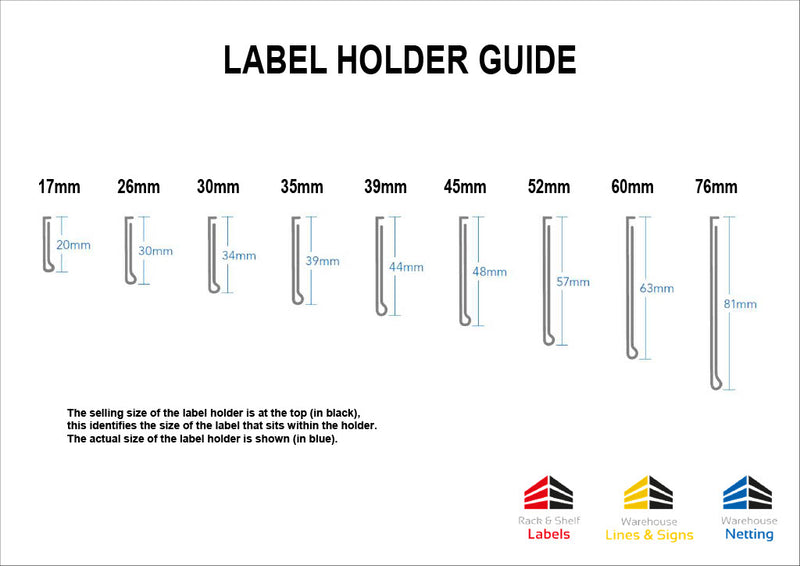Pack Of 10 White Self-Adhesive Label Holders For 100mm Wide Insertion Labels 18mm Height