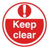 Keep clear red floor sign