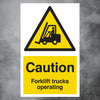 Caution Forklift Trucks Operating Rectangle Floor Sign