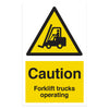 Caution Forklift Trucks Operating Rectangle Sign