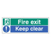 Floor Sign - Fire Exit / Keep Clear Rectangular – 600x200mm